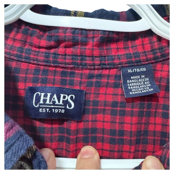 Chaps by Ralph Lauren lined plaid men's shirt size XL - Picture 3 of 4